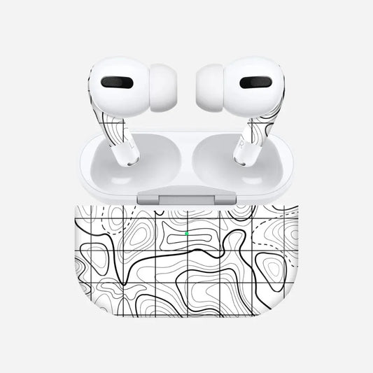 White Graphs Wireless Earbuds Skin - Rize Plus