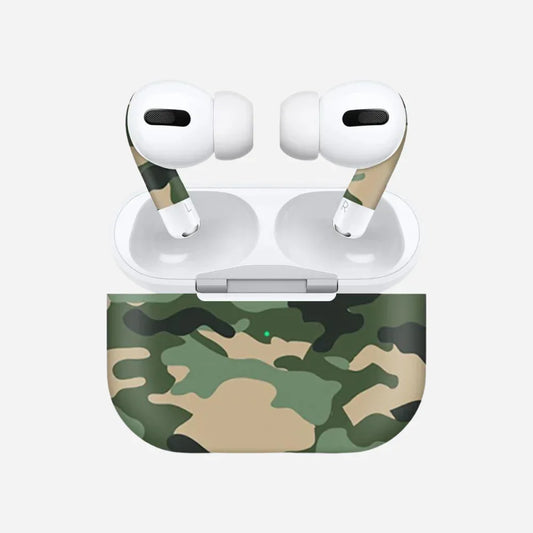 Light Green Camo Wireless Earbuds Skin - Rize Plus