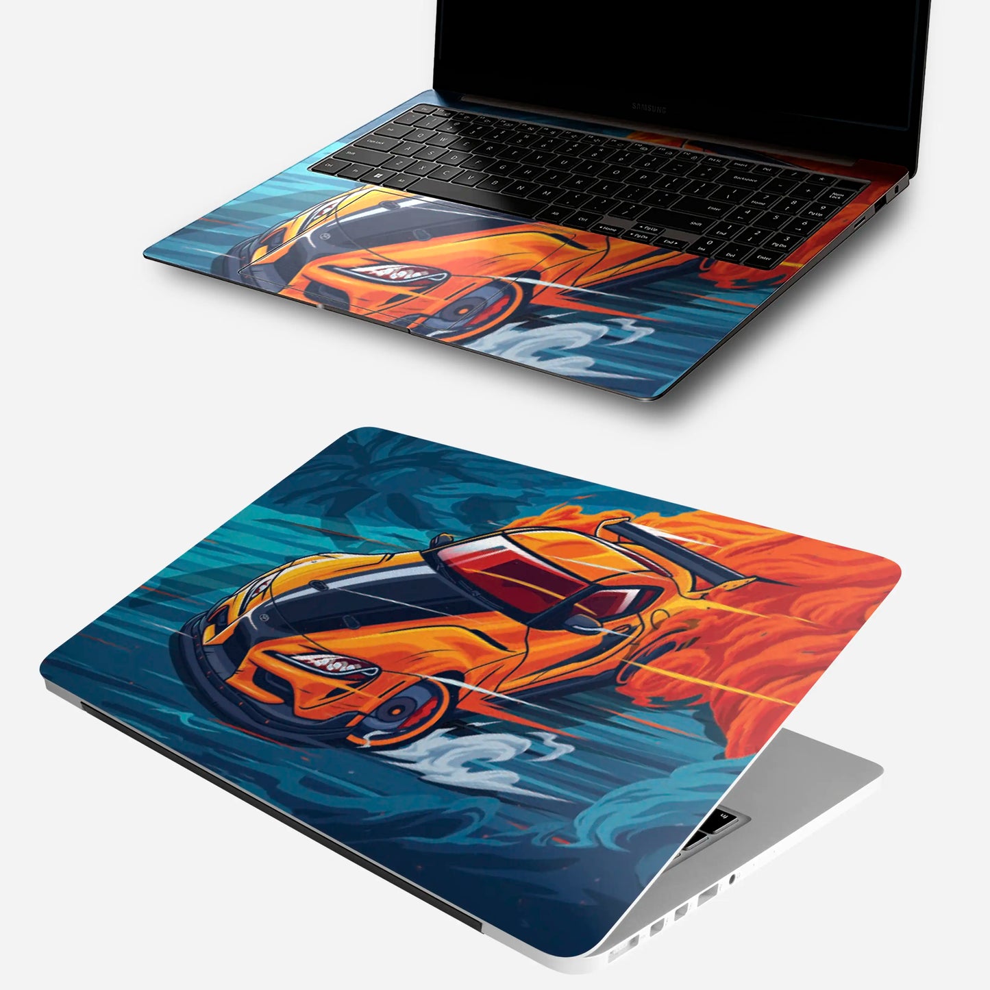 Orange Car Laptop Skin - 3D
