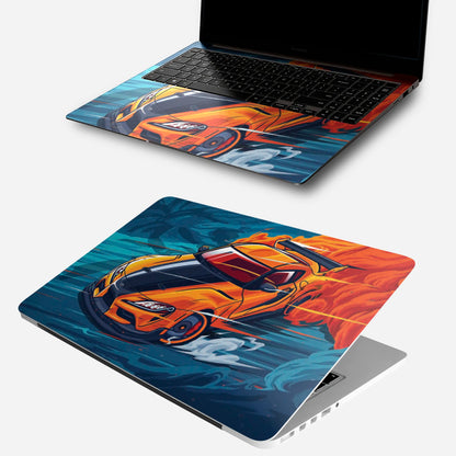 Orange Car Laptop Skin - 3D