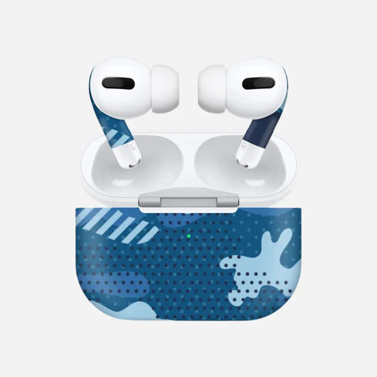 Light Blue Camo Wireless Earbuds Skin - Rize Plus
