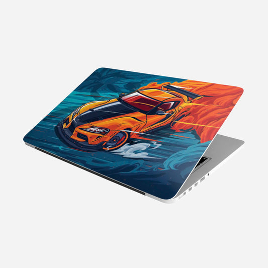 Orange Car Laptop Skin - 3D