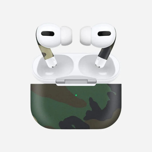 Dark Green Camo Wireless Earbuds Skin - Rize Plus